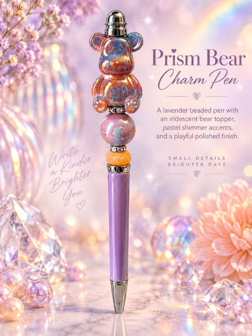 Prism Bear Charm Pen